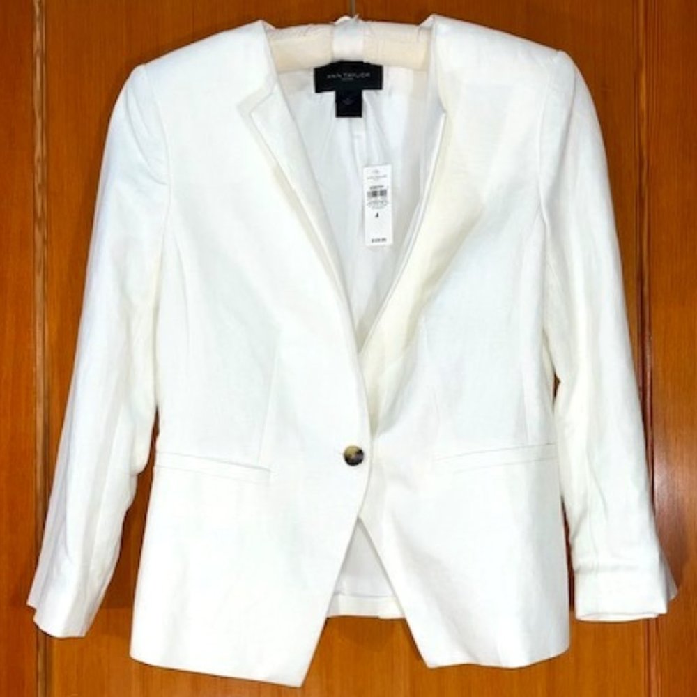 NWT Ann Taylor white linen blazer/jacket